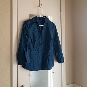 Ann Taylor Petite Green Stretch Blouse